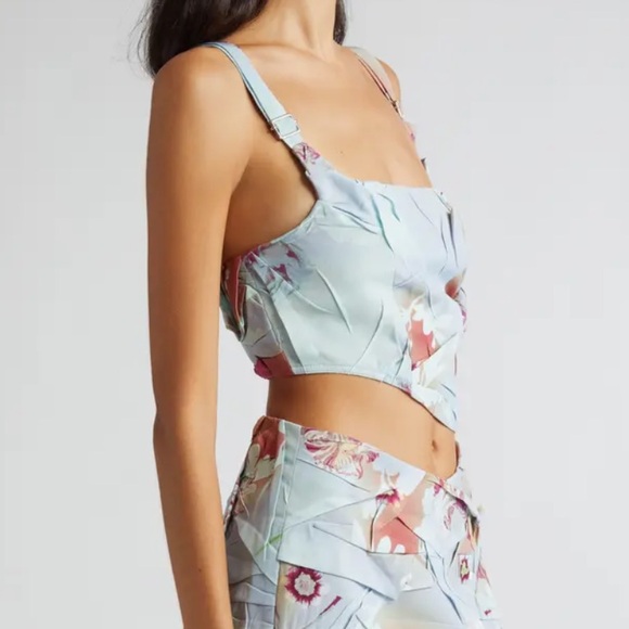 Julia Heuer Helmut Floral Crepe Crop Top ( small) - Picture 5 of 11